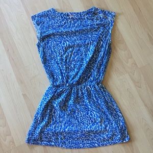Zara paint splatter knit cinched mini dress MED